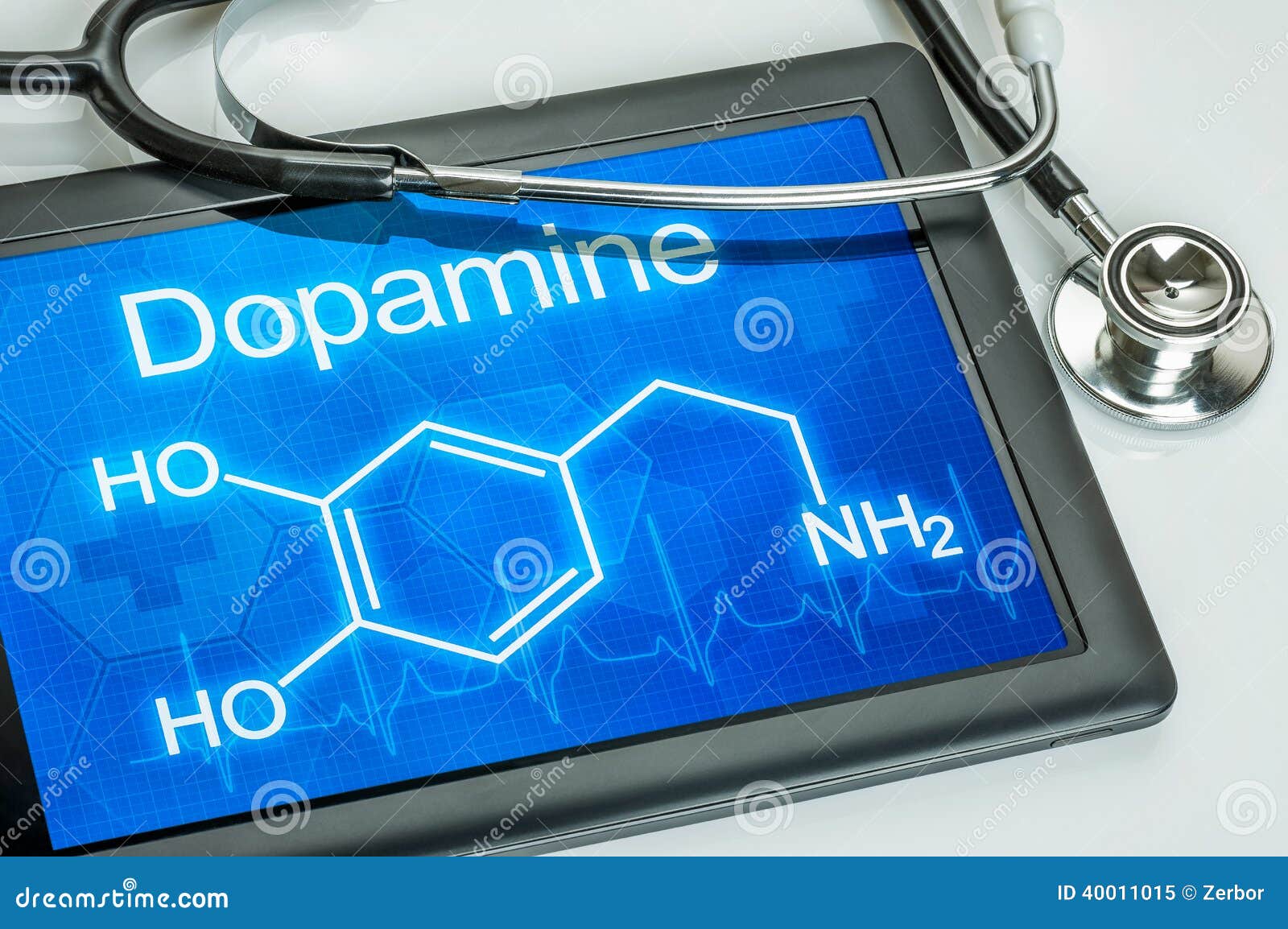 Display with the Chemical Formula of Dopamine Stock Image Image of