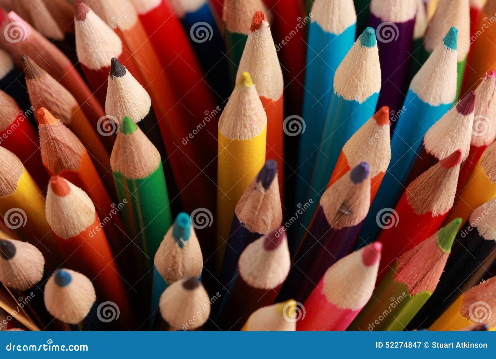 A Display of Colored Pencils Stock Image Image of child, close 52274847