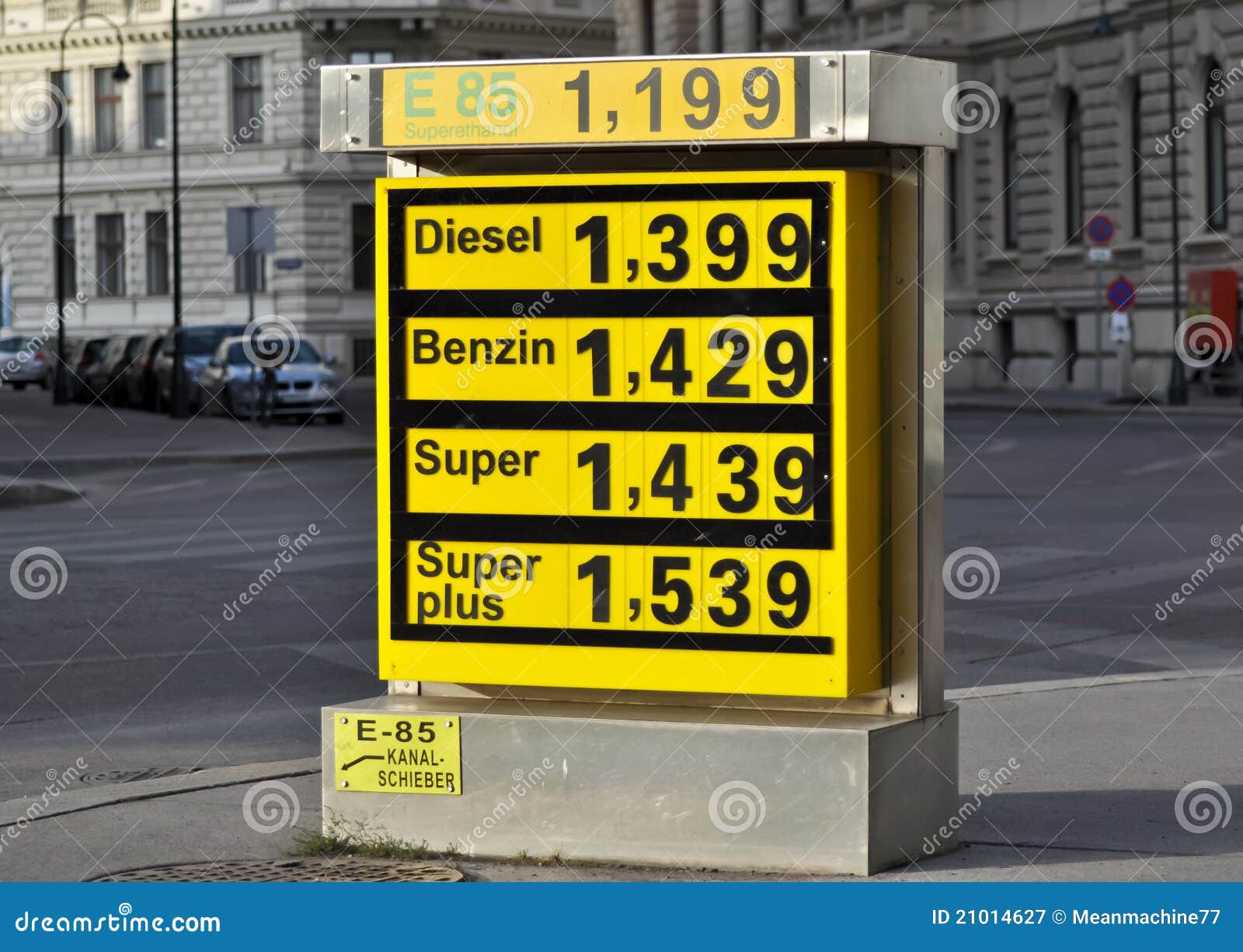Display of Fuel Prices at a Service Station Stock Image Image of