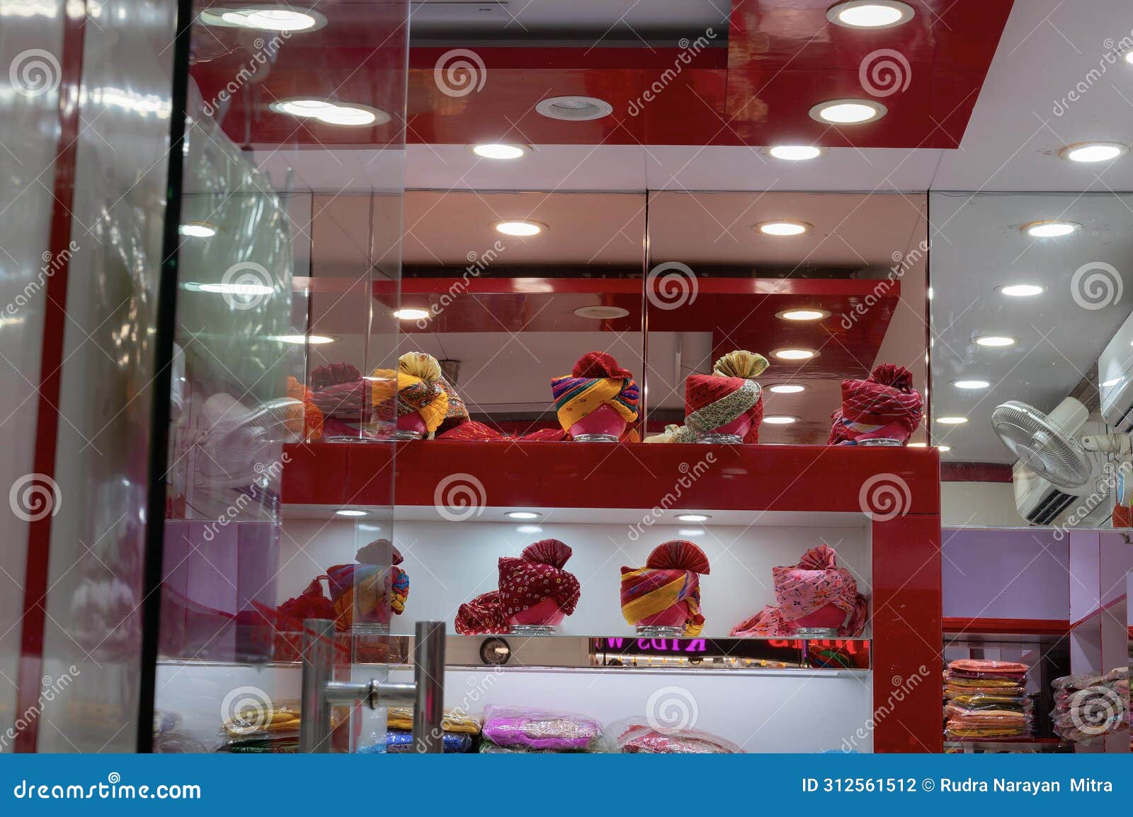 display of modern turbans, headwear based on cloth winding with many variations, customary headwear for many. bright, colorful men