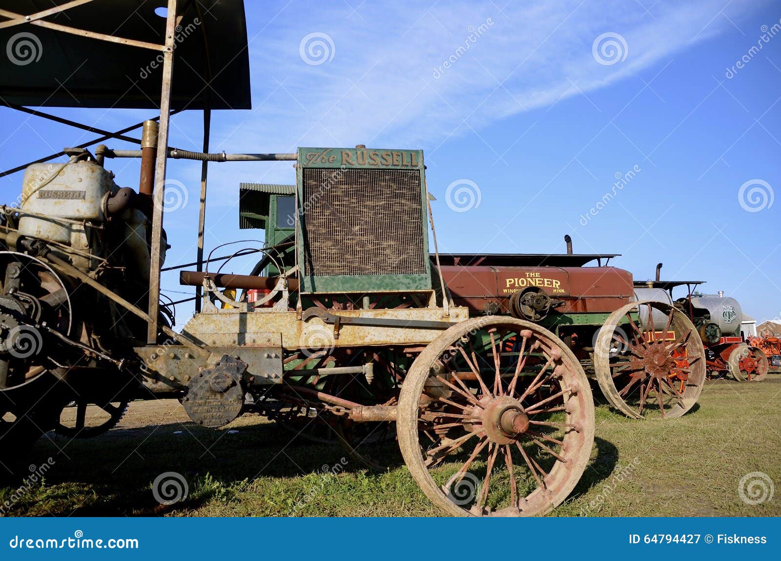 Display of Russell Steam Tractor at Threshing Show Editorial