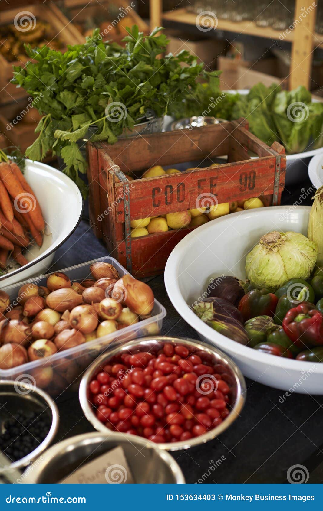 Display of Vegetables in Sustainable Plastic Packaging Free Grocery