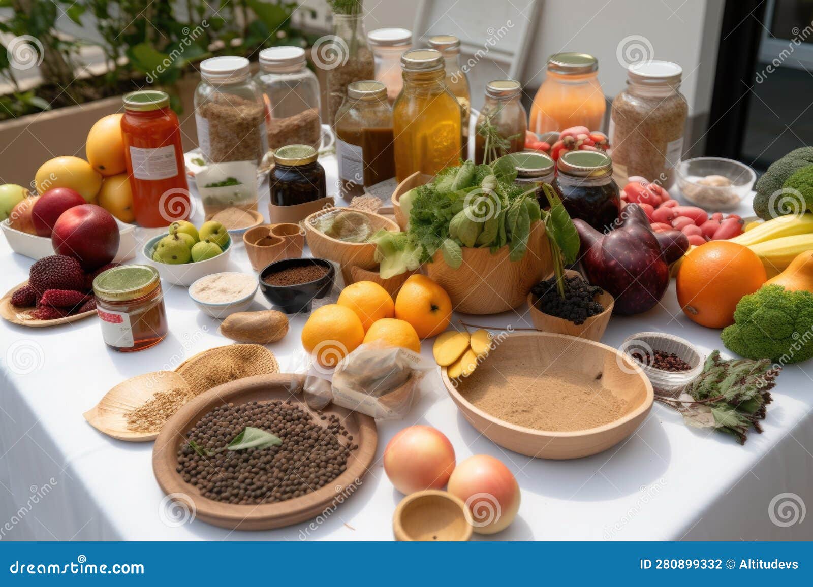 Display of Zerowaste Recipe Ingredients, Including Fresh Fruits and