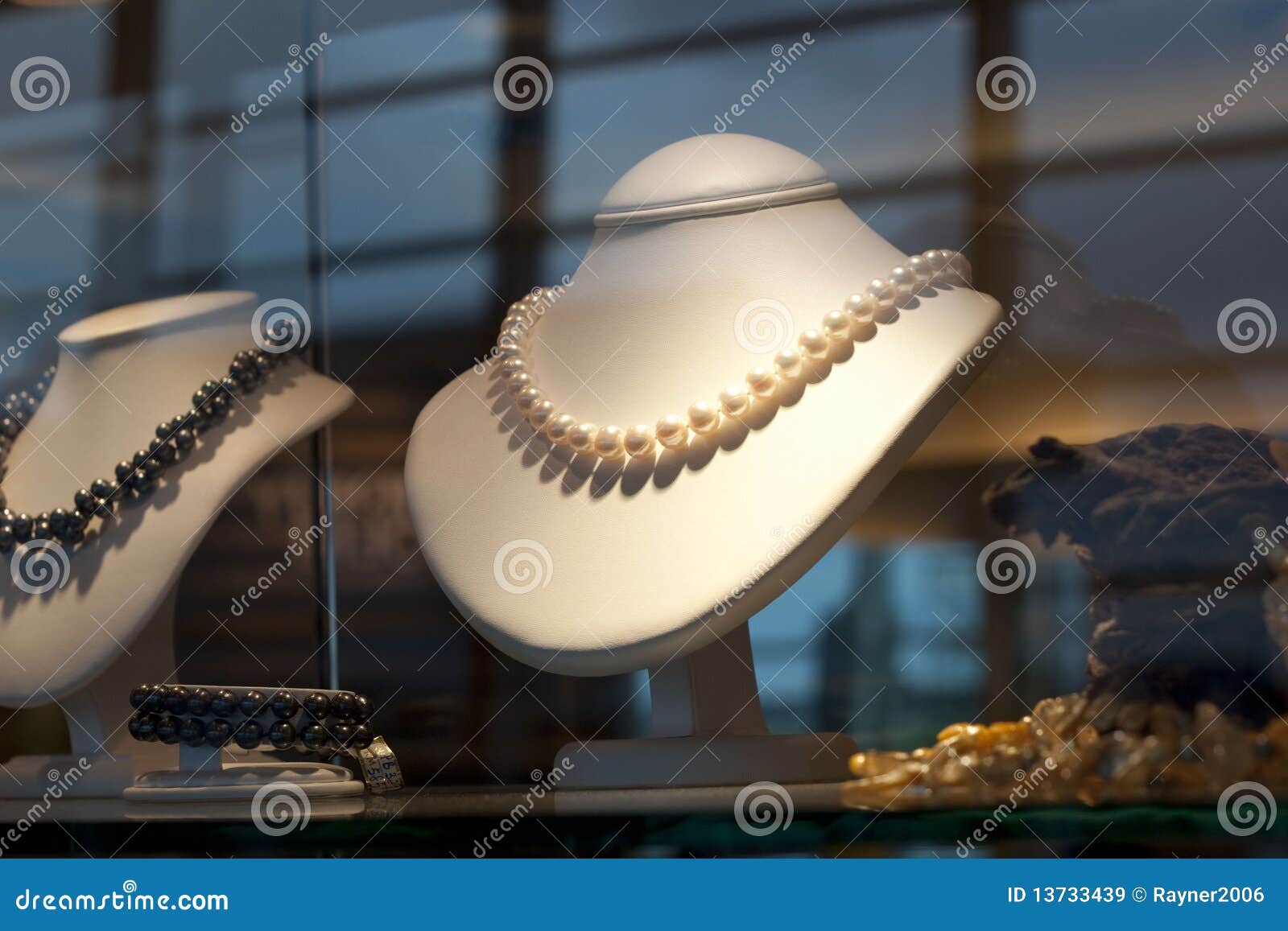 displayed pearl jewelery