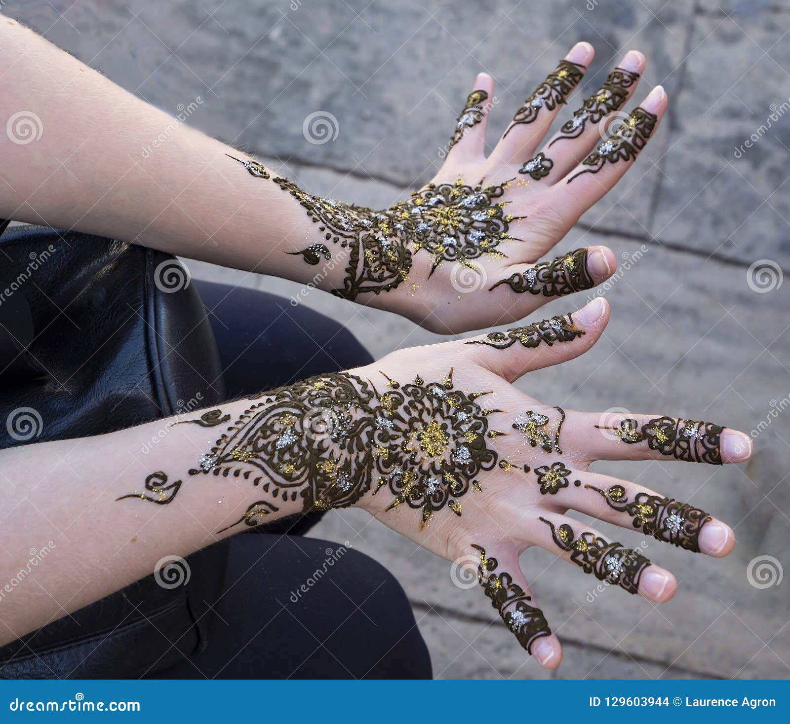 Displaying a Henna Tattoo stock photo. Image of berber - 129603944