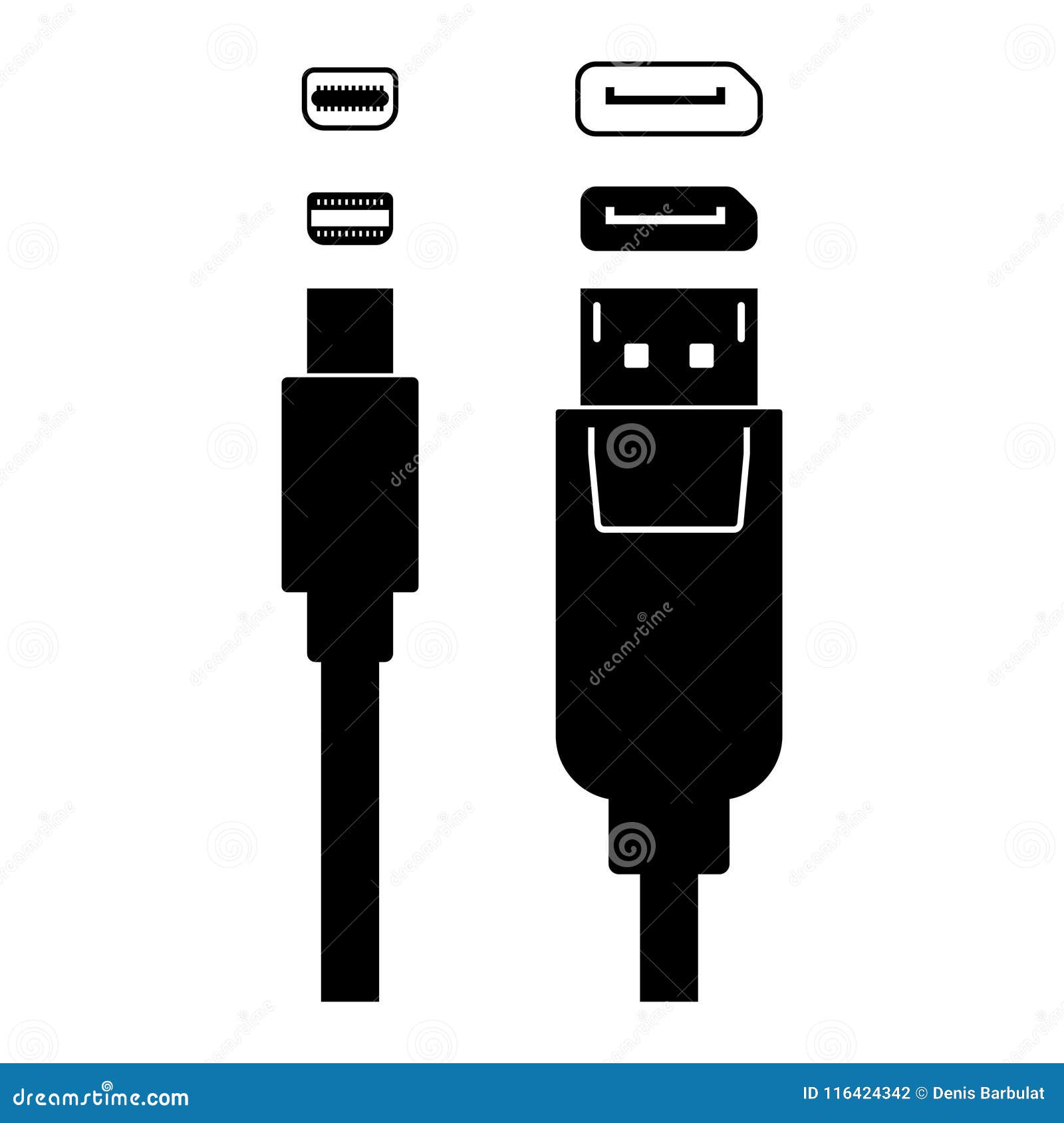 Displayport stock vector. Illustration of cable, symbol 116424342