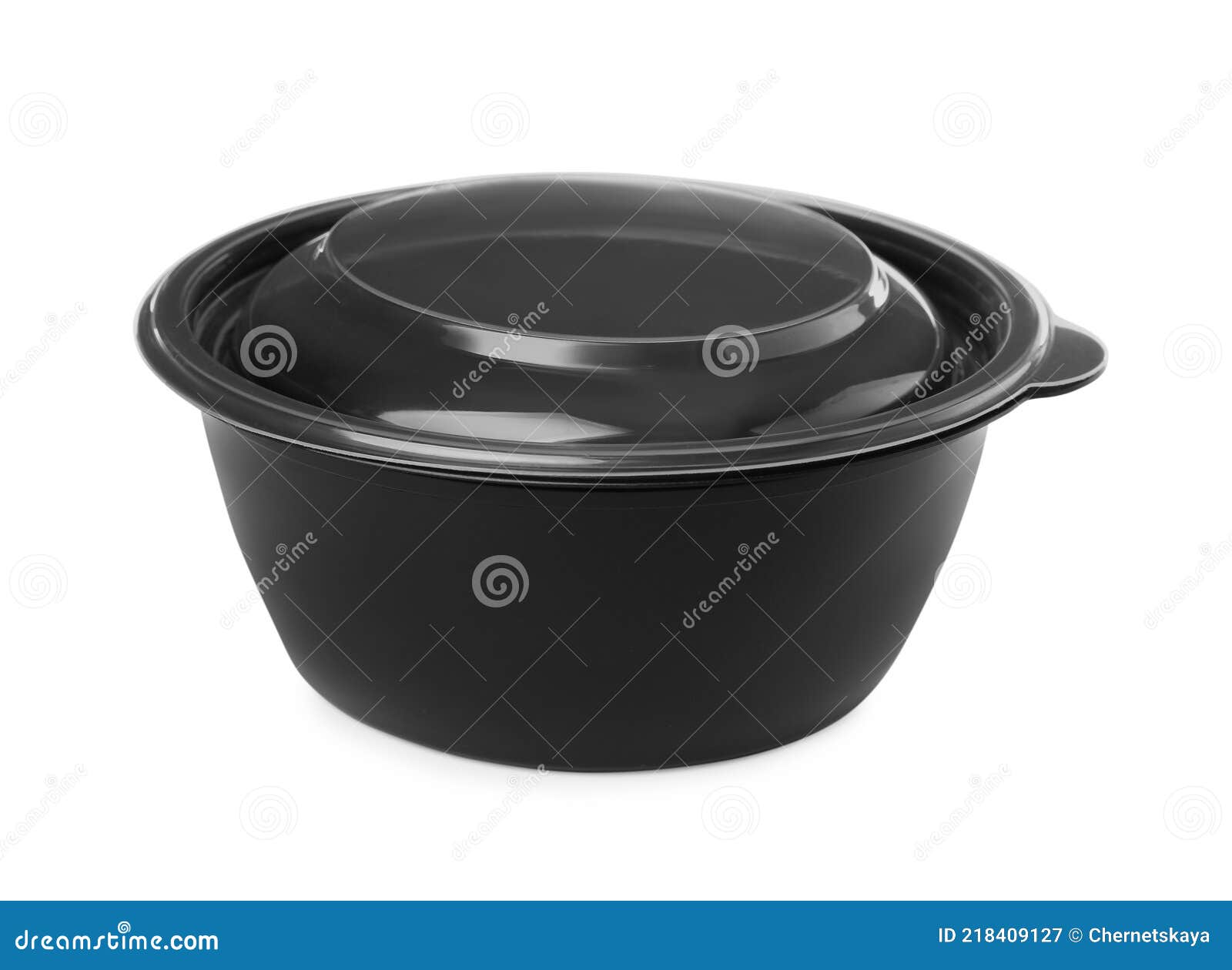 Disposable Black Plastic Bowl Isolated on White Stock Image Image of
