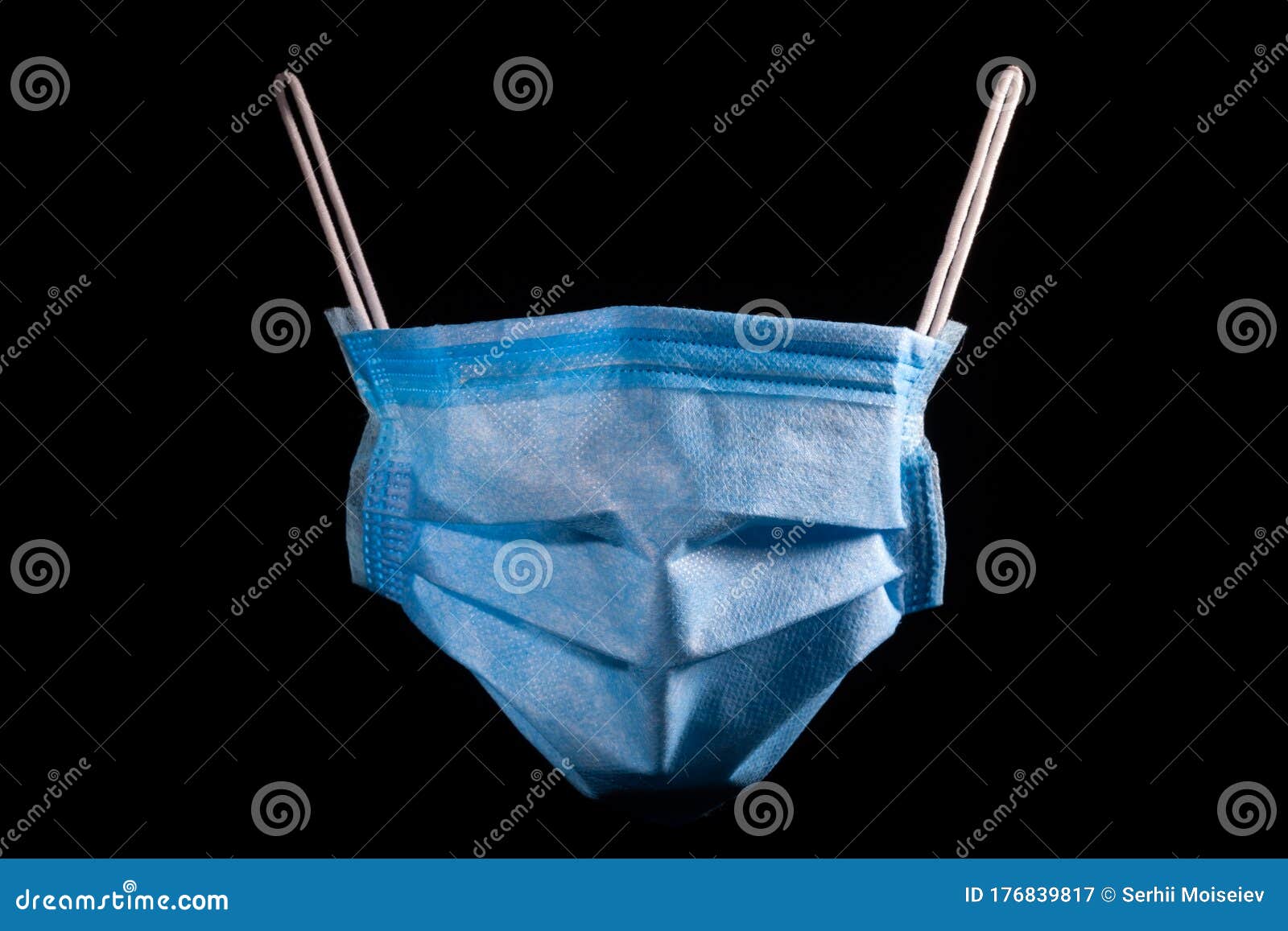 Disposable Blue Earloop Face Mask Stock Image Image of hospital