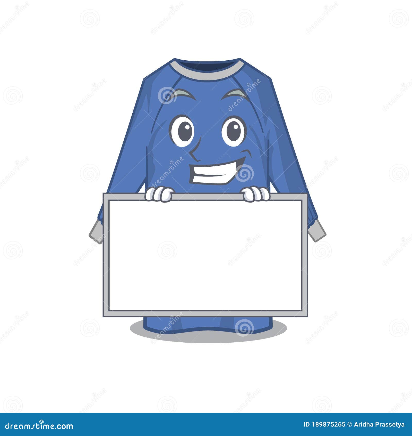 Disposable Clothes Cartoon Design Style Standing Behind a Board Stock