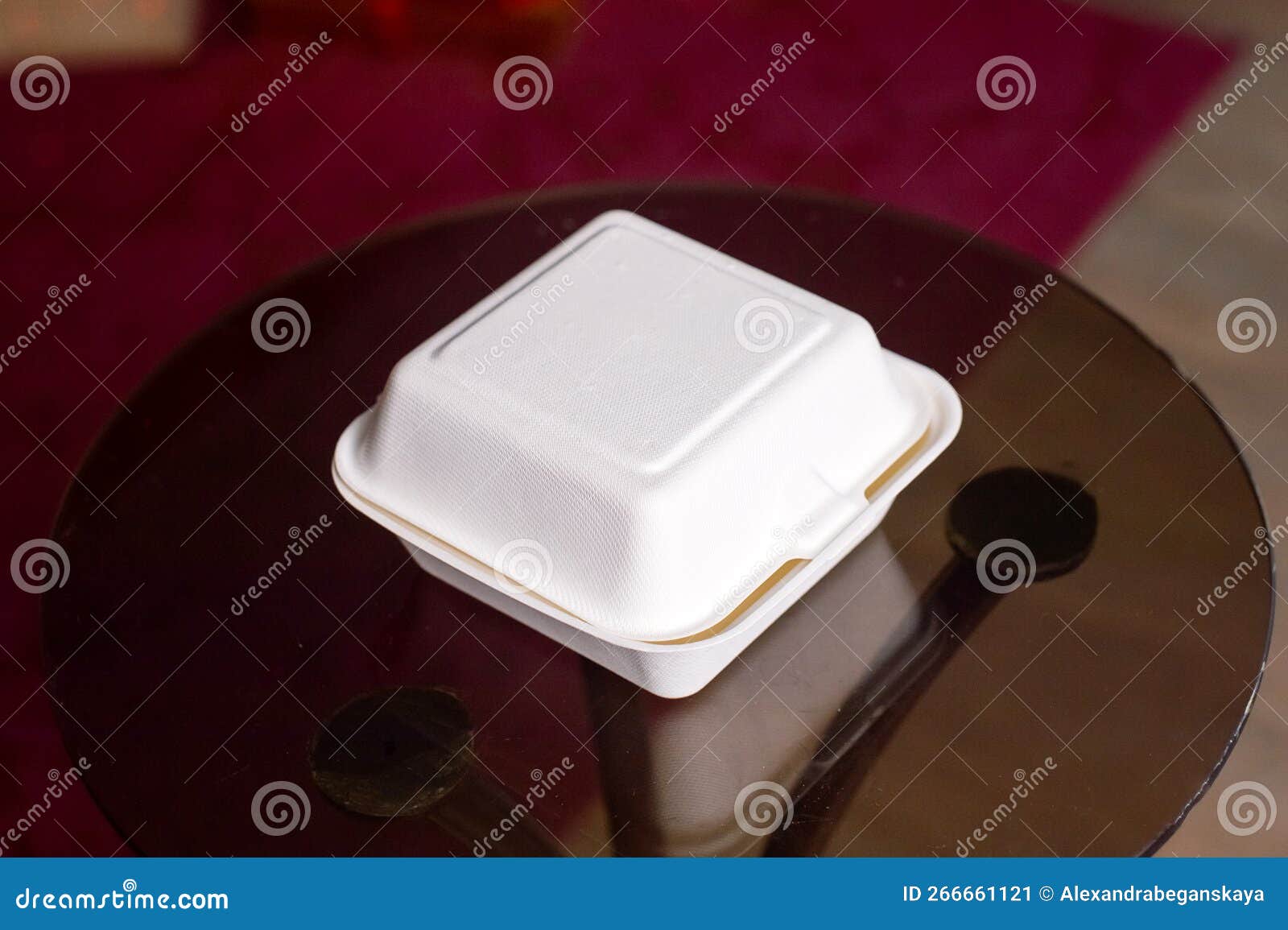 Disposable Ecofriendly Bento Cake Box Stock Image Image of table
