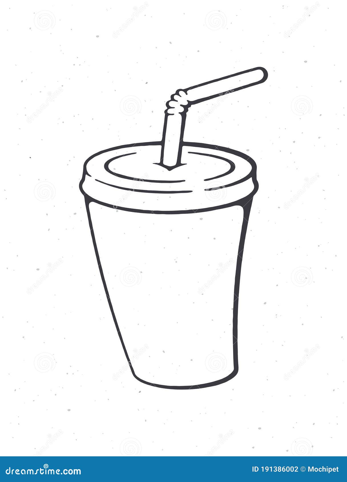 Premium Vector  Paper disposable cup with lid and drinking straw