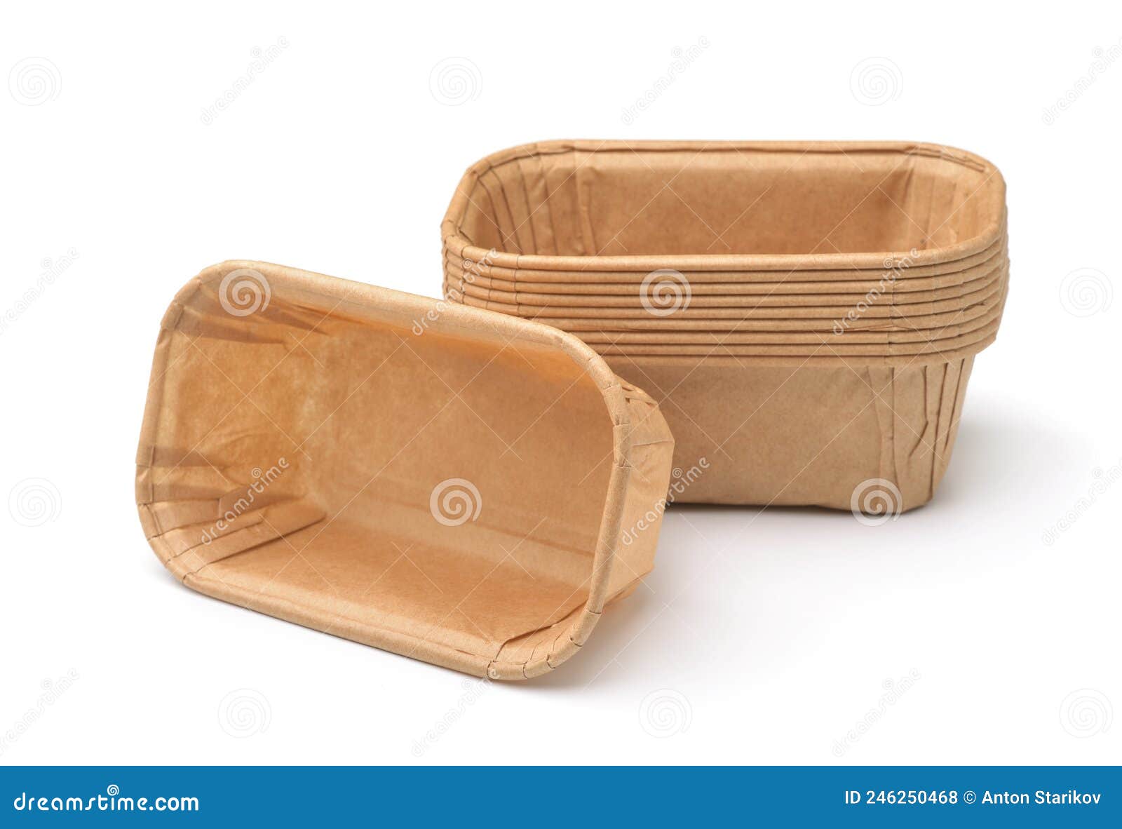 Disposable Rectangular Brown Paper Baking Molds Stock Photo Image of