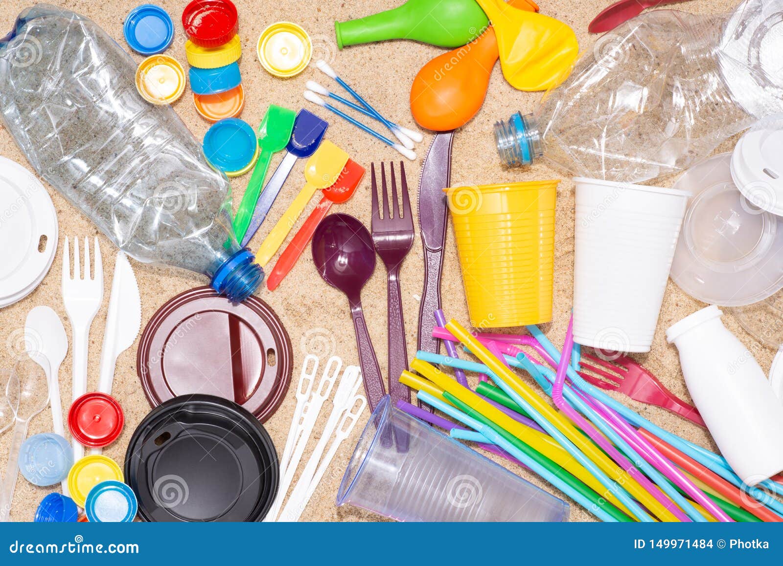 disposable single use plastic objects that cause pollution of the  environment, especially oceans