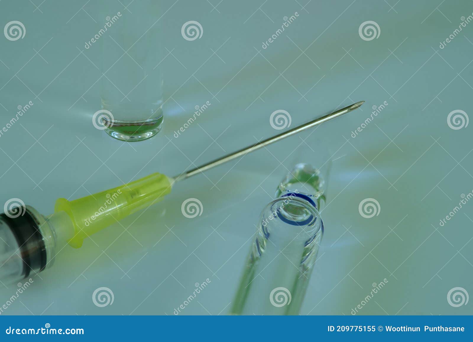 Disposable Needle with Syringe and Ampules Stock Image Image of