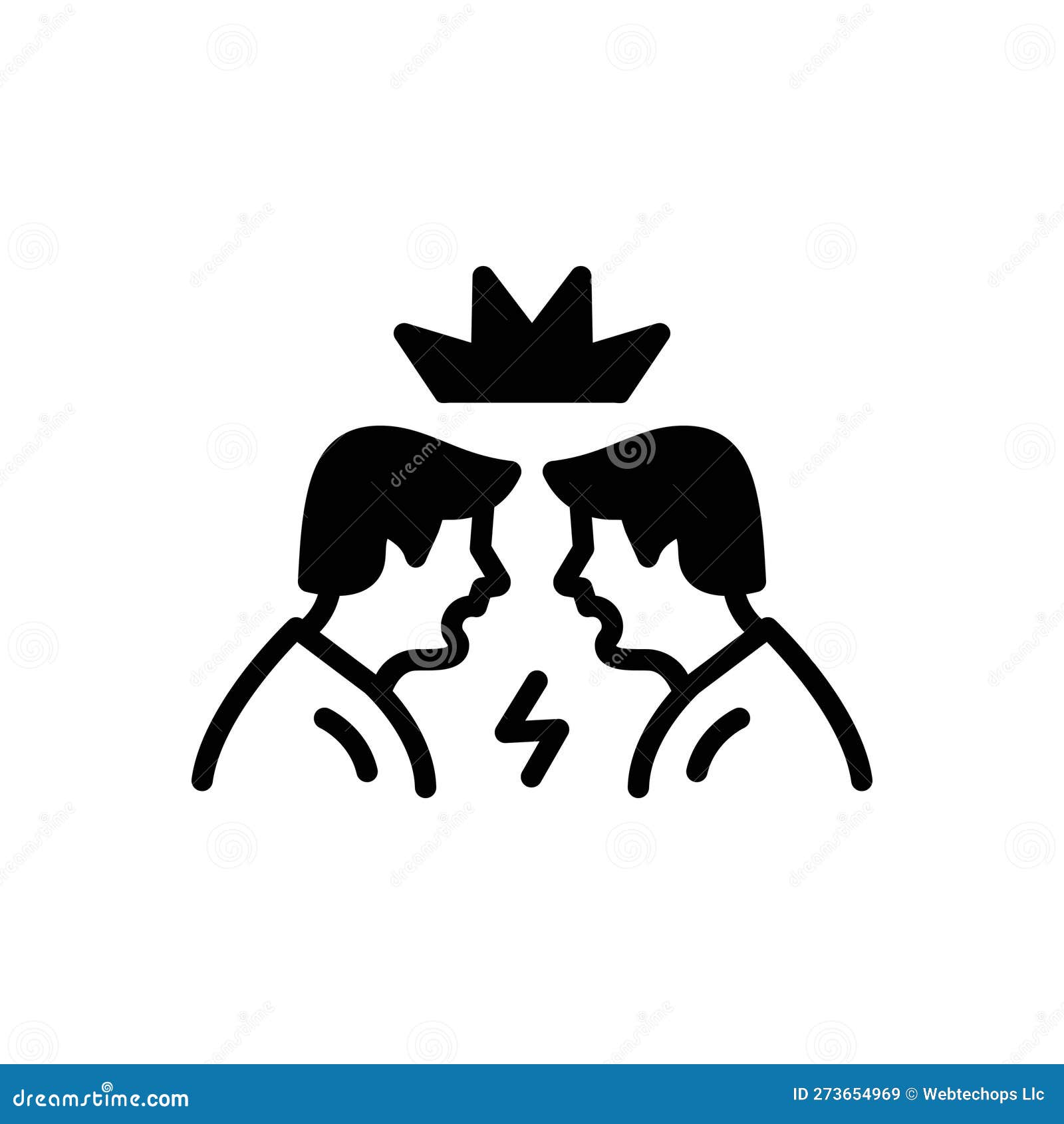 black solid icon for dispute, fight and commotion