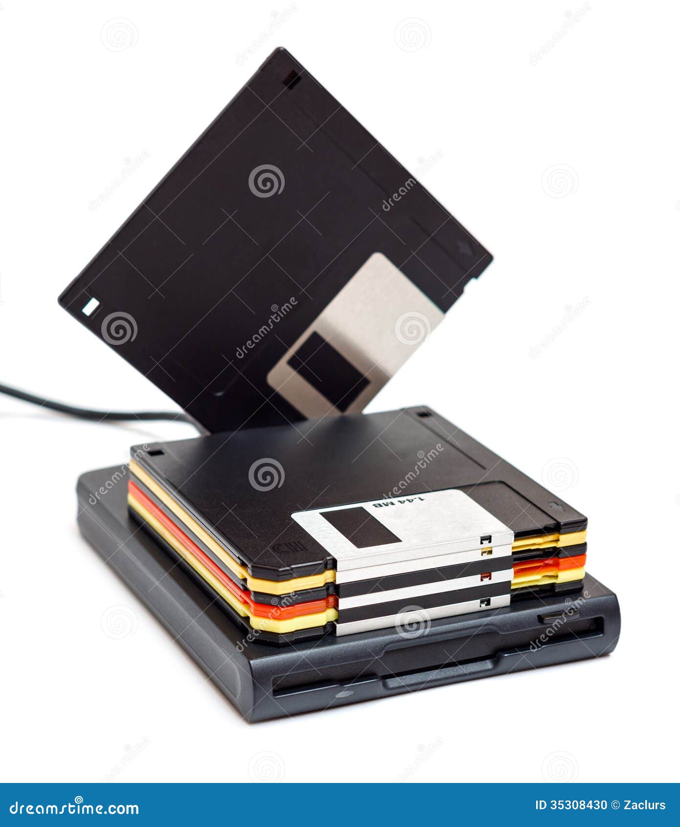 Disquetera Externa Del Usb Con Los Discos Una Situación Foto de