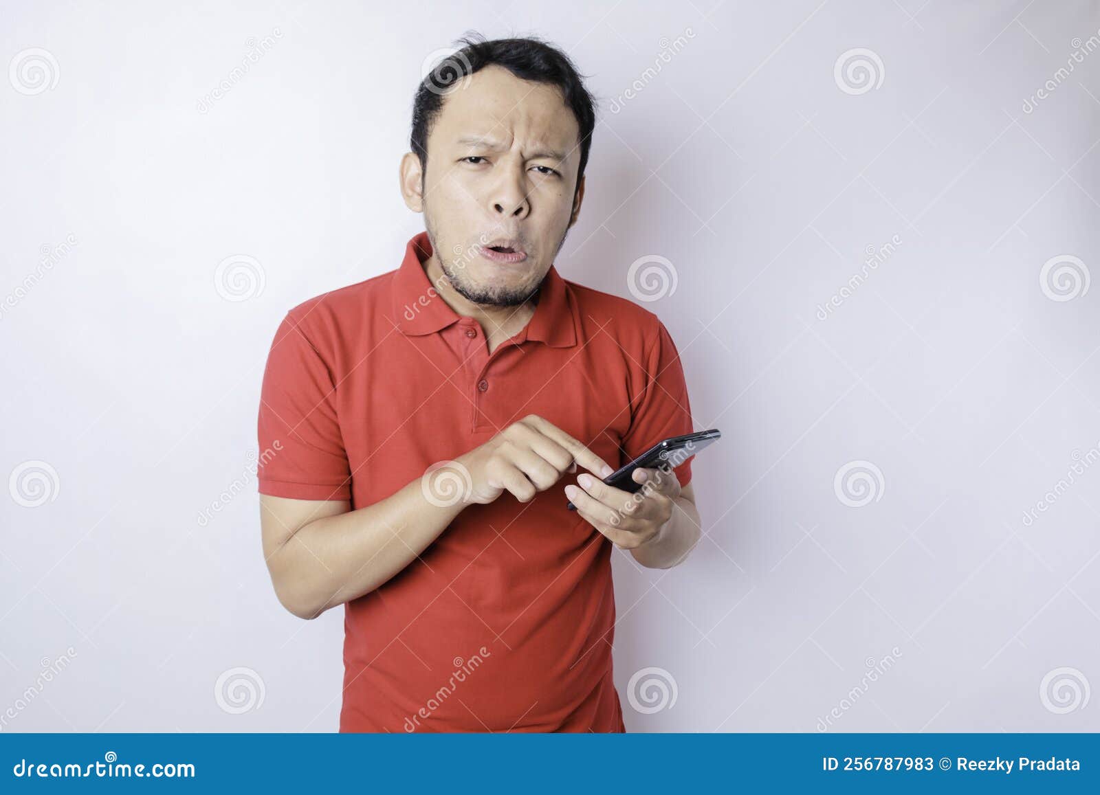 Sad Asian Man Has Bad Online Chat News And Feels Disappointed On The  Smartphone. Stock Photo, Picture and Royalty Free Image. Image 175416709.