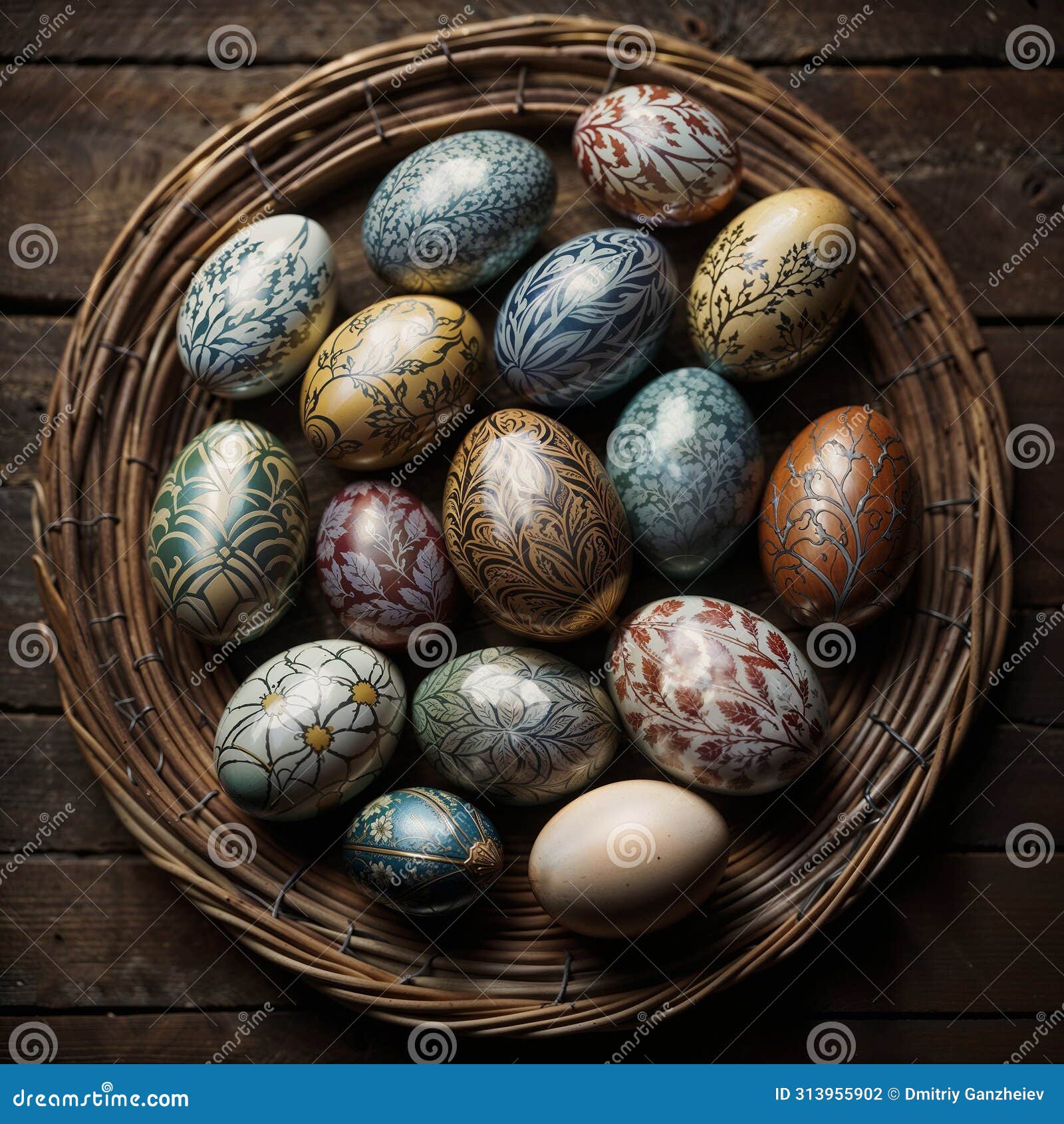 the dissimilarity of the ornamental style of decorating easter eggs