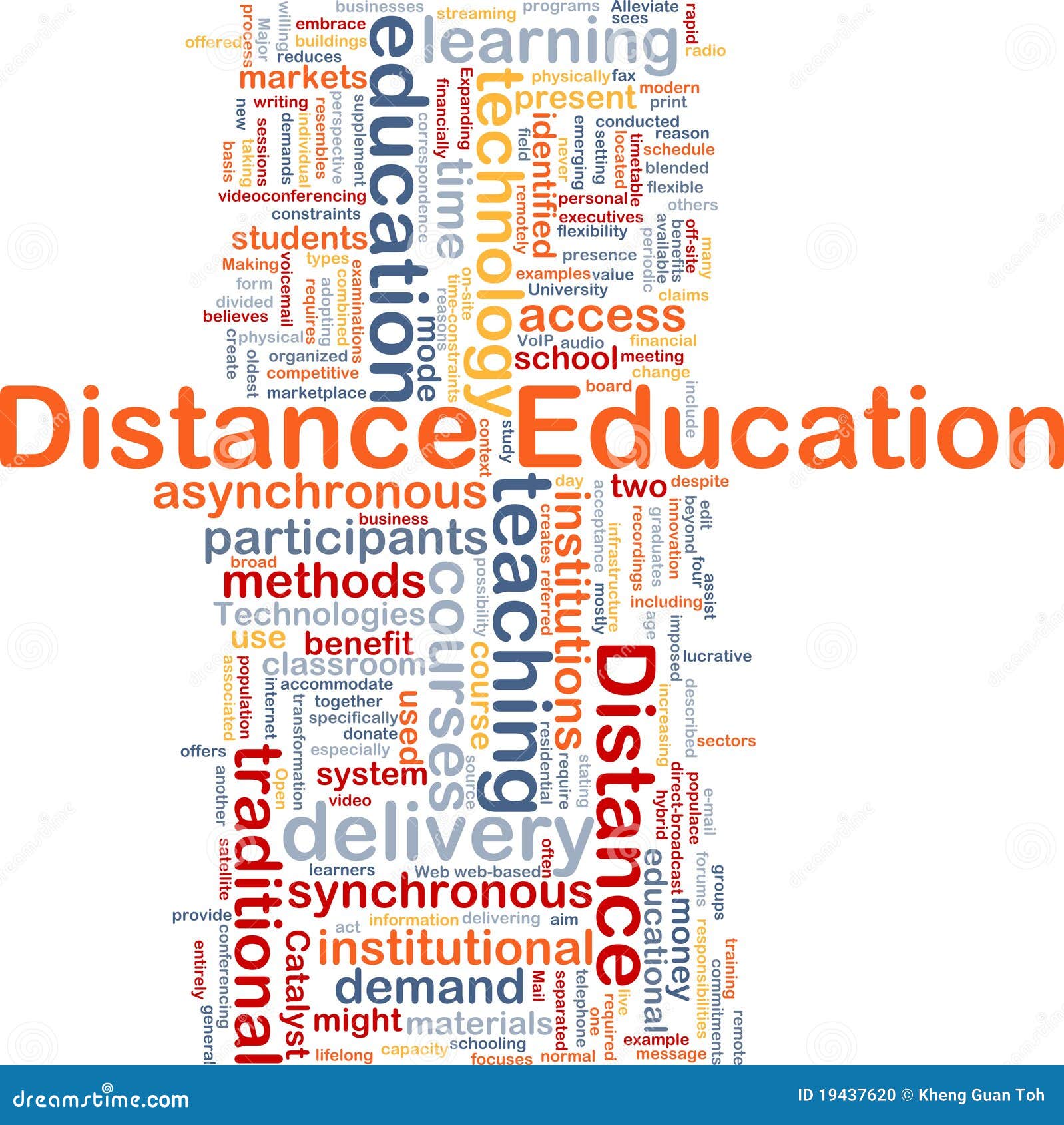 Distance Education Background Concept Stock Illustration - Illustration of style ...