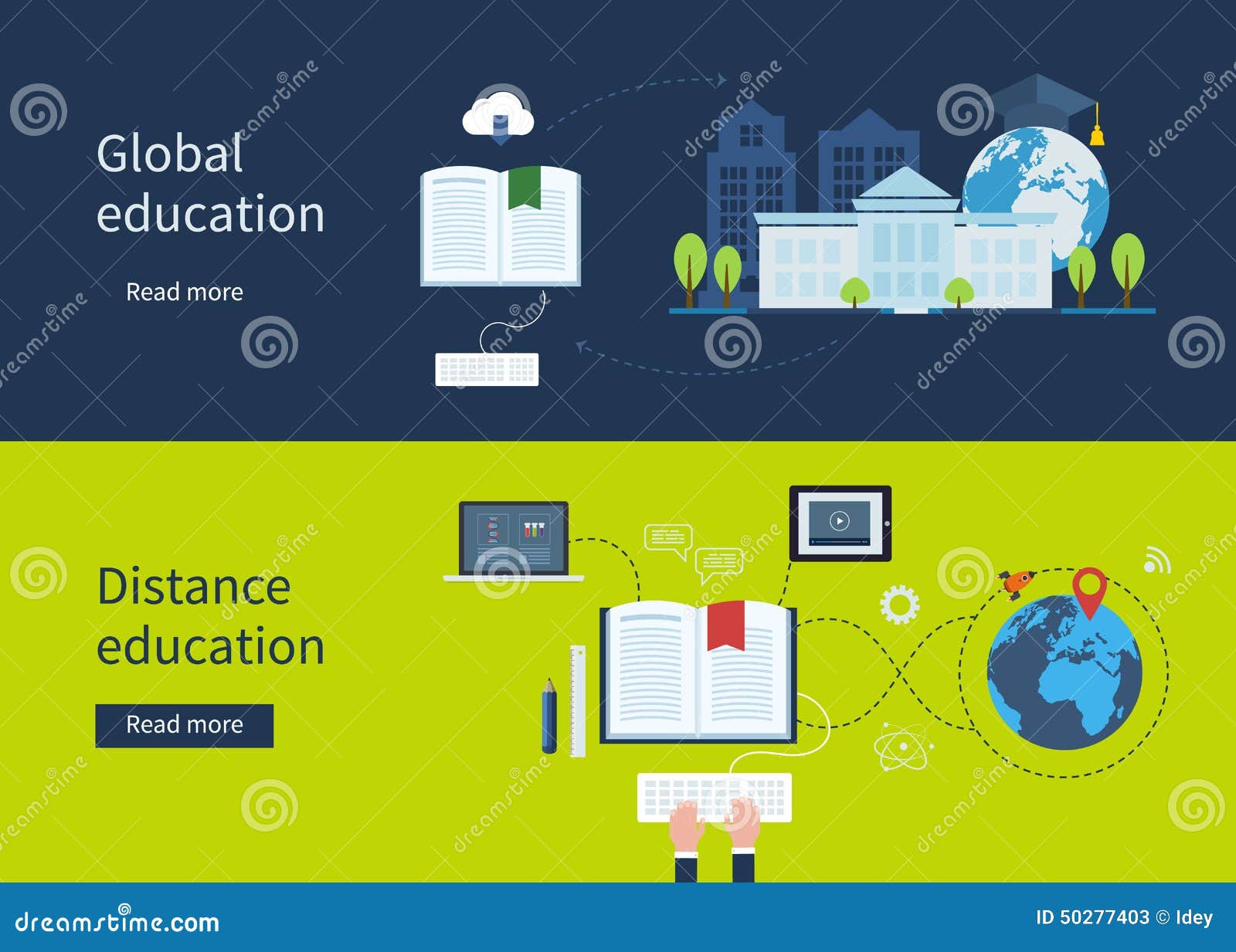 Distance Education and Elearning Stock Vector Illustration of sign