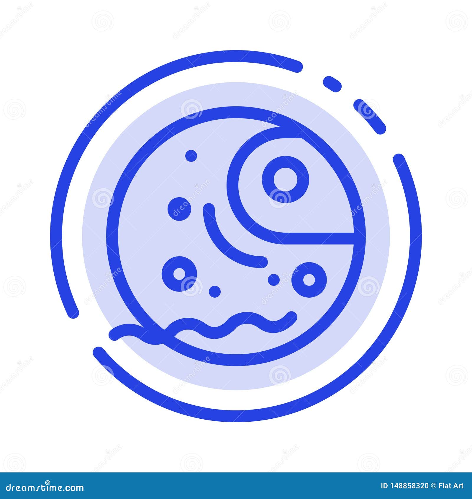 Distant, Gas, Giant, Planet Blue Dotted Line Line Icon Stock Vector ...