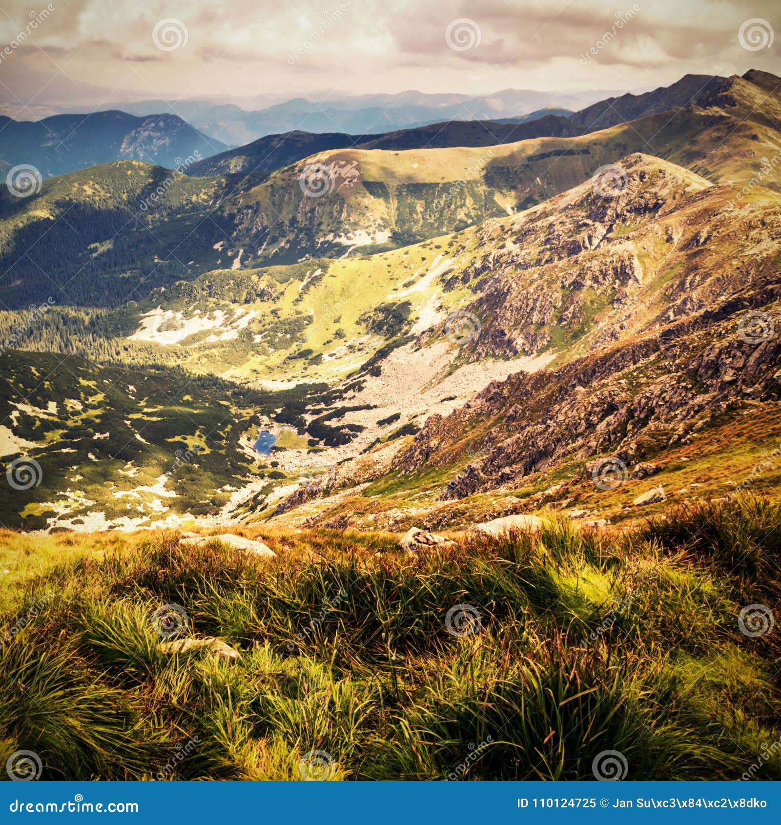 distante view from chopok, a mountain top in low tatras in slovakia, europe