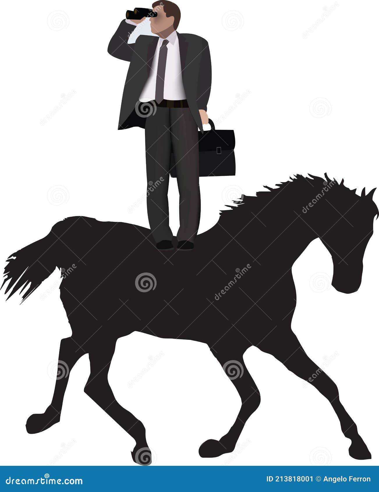 distinguished person standing on the horse distinguished person standing on the horse