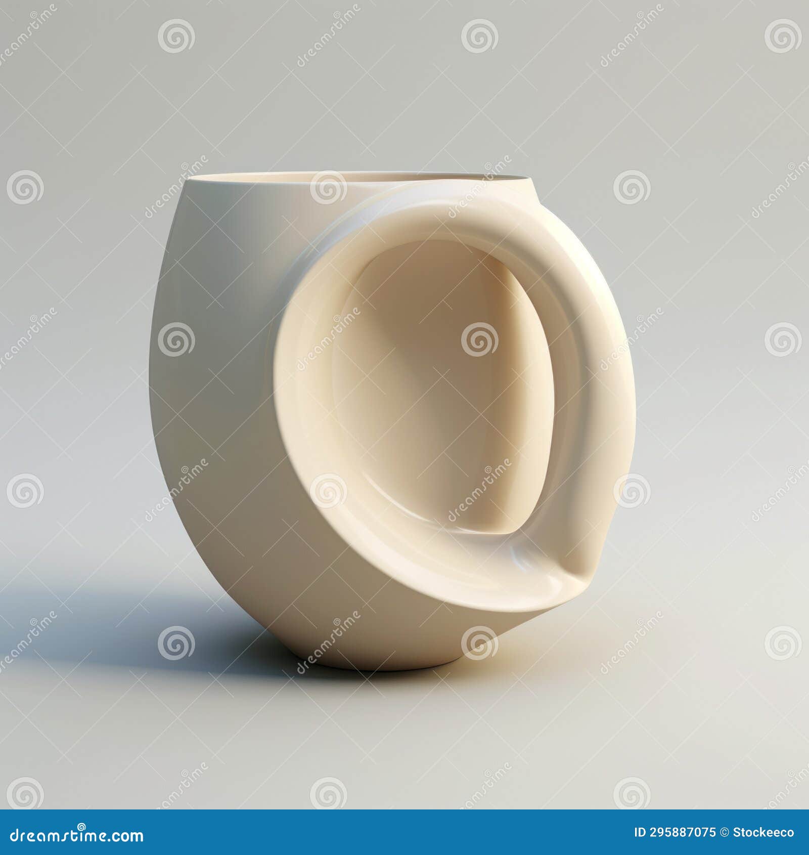 distorted form: 3d printed circular coffee cup with soft color blending
