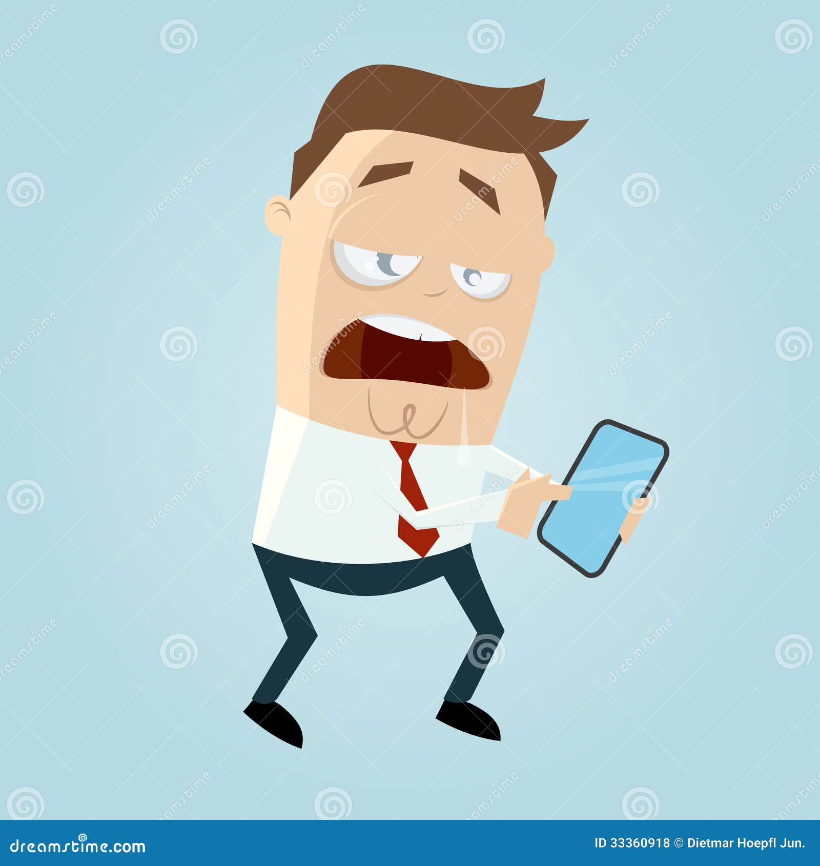 Distracted Cartoon Man is Looking in His Smart Phone Stock Vector -  Illustration of cartoon, comic: 33360918