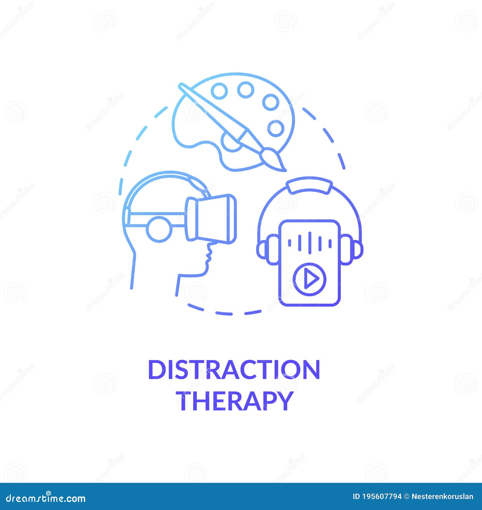 distraction therapy concept icon