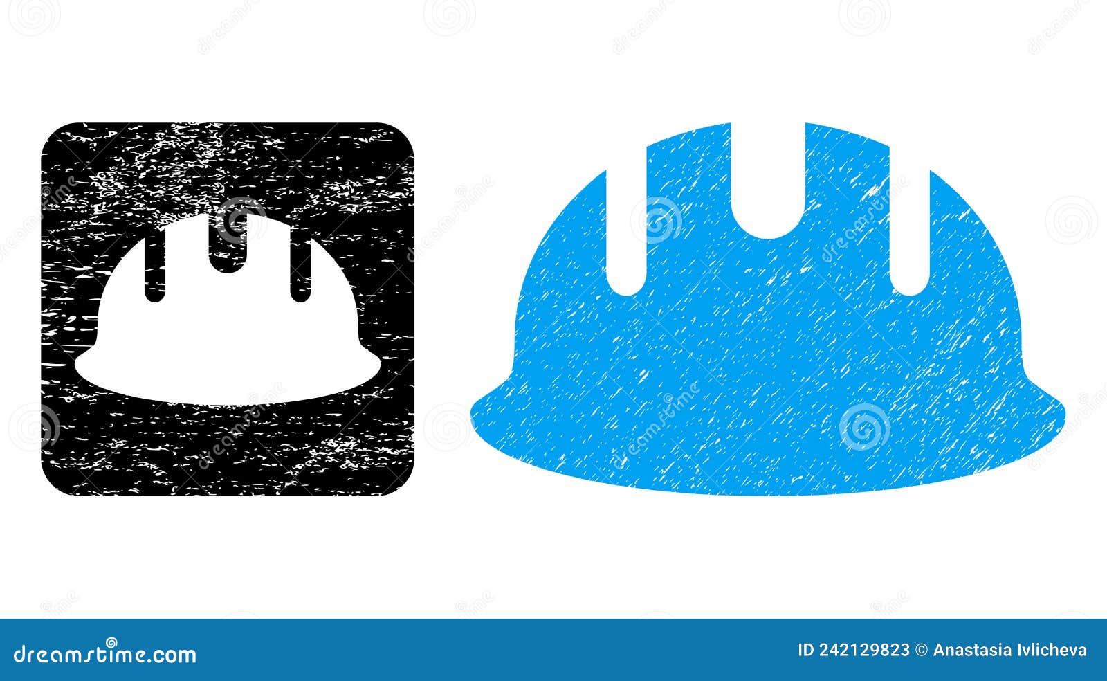Distress Builder Hardhat Carved Badge Stock Vector Illustration of