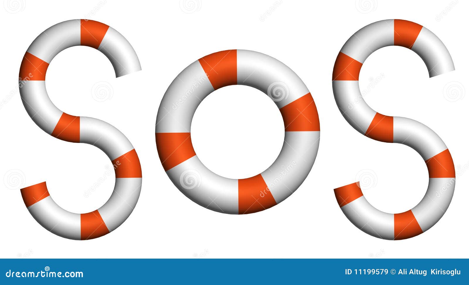 Distress Signal SOS Text By Life Buoy Royalty Free Stock ...