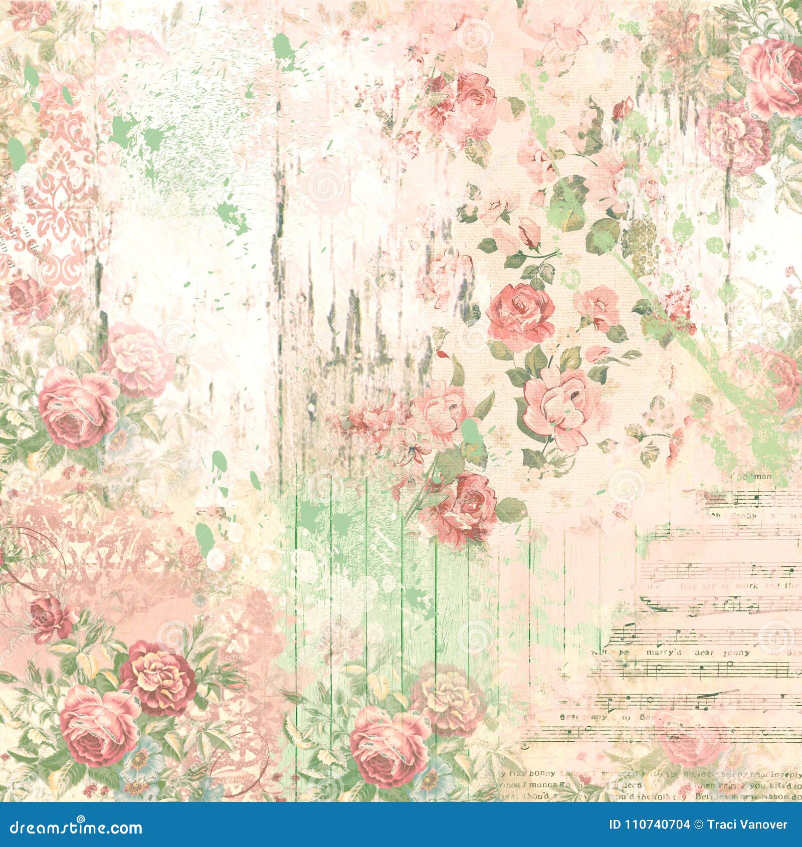 Vintage Scrapbook Paper White Transparent, Vintage Flower