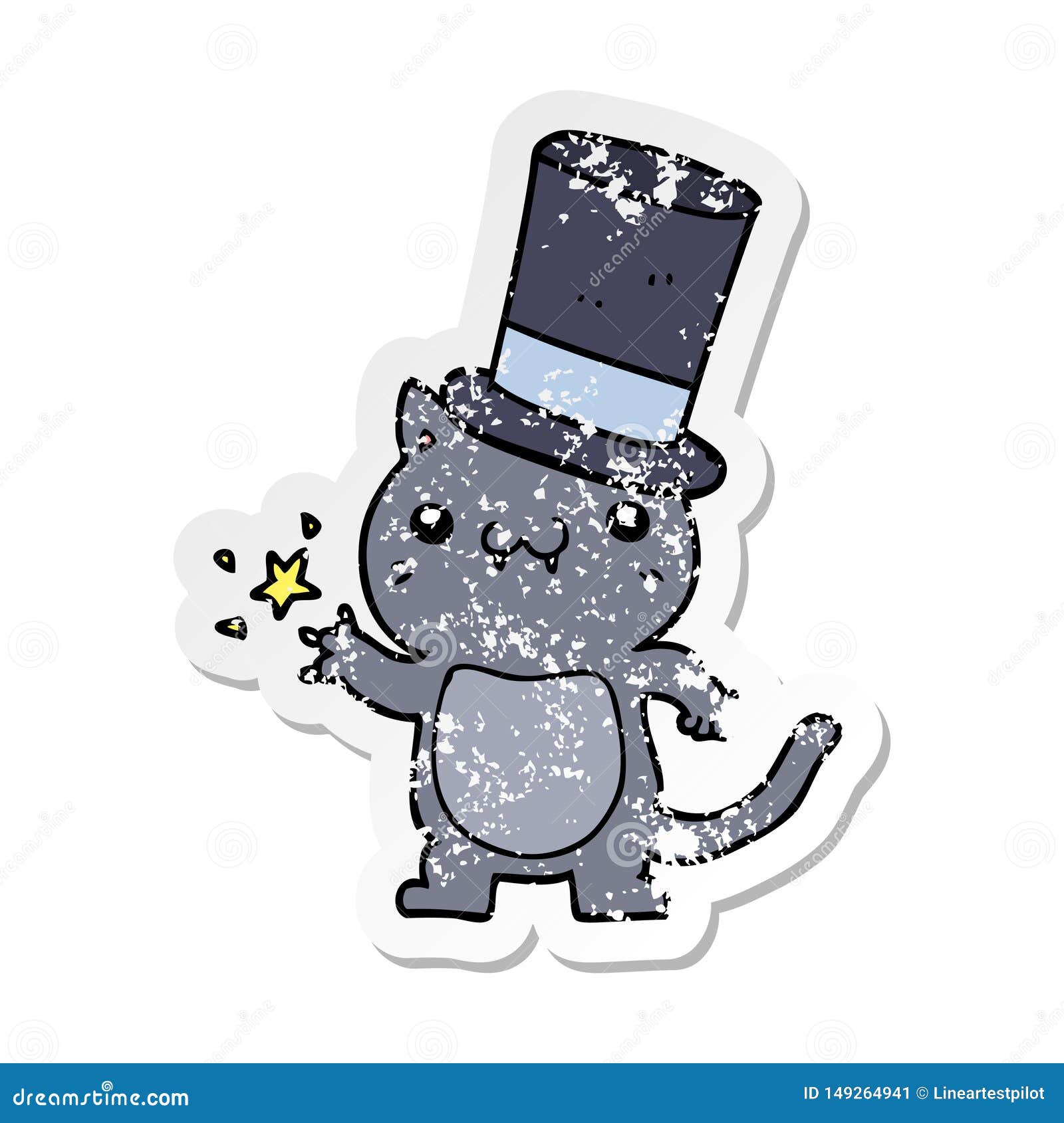 Cartoon Cat Top Hat Illustrations Vectors