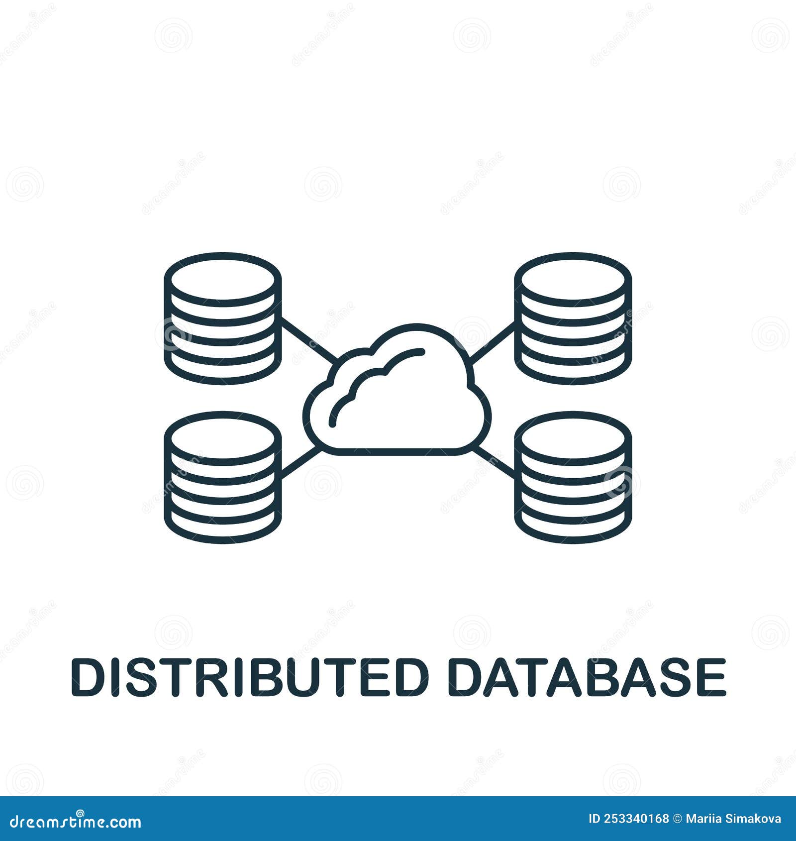 Distributed Database Icon. Monochrome Simple Line Data Science Icon for ...