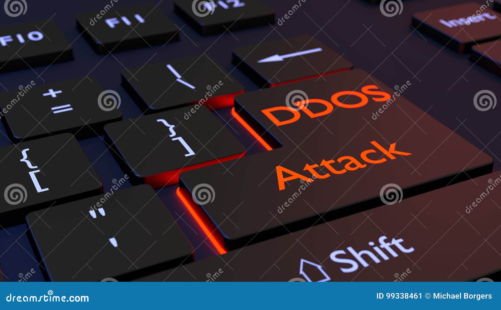 distributed denial of service black keyboard with ddos enter key