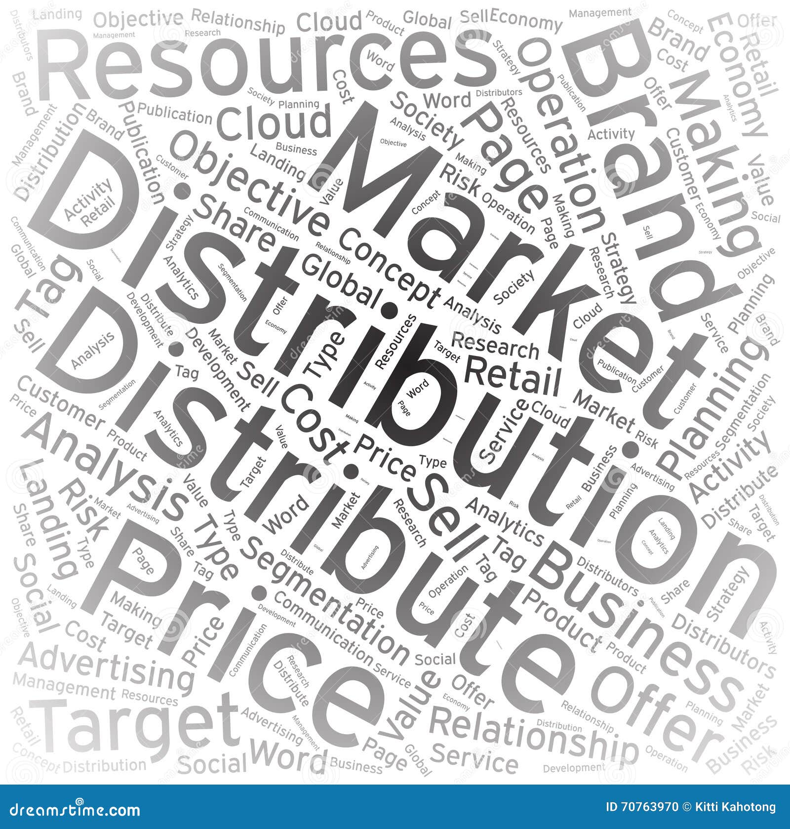 Distribution ,Word Cloud Art Background Stock Vector Illustration of