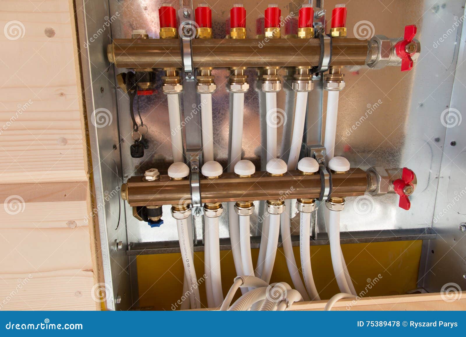 Distributor for Floor Heating Water Stock Photo Image of valves