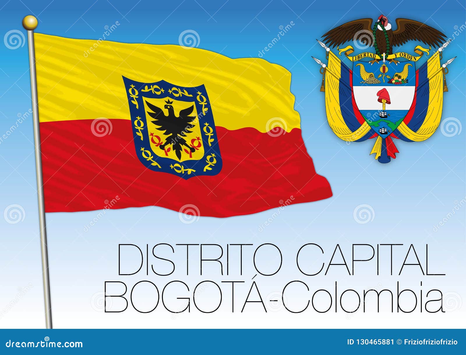 distrito capital regional flag, colombia