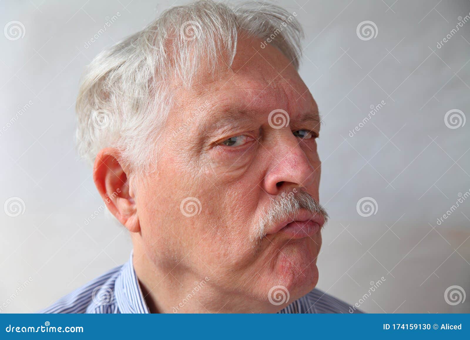 Distrustful senior man stock photo. Image of distrustful - 174159130