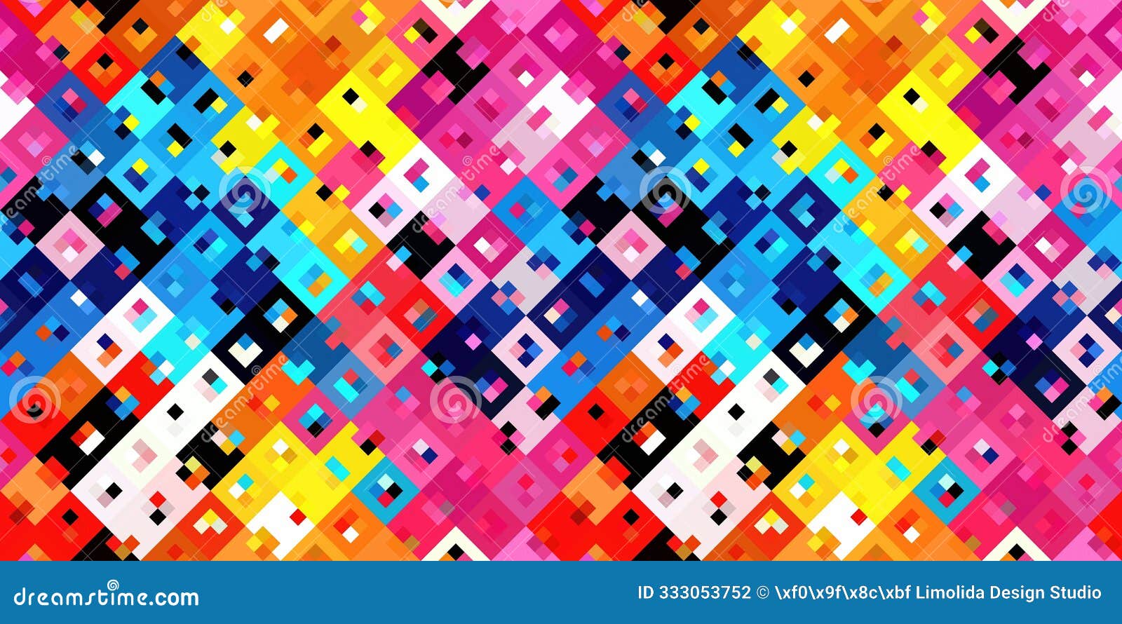 ditzy pixel abstract rainbow seamless border pattern backdrop. modern playful variegated repeating graphic  for