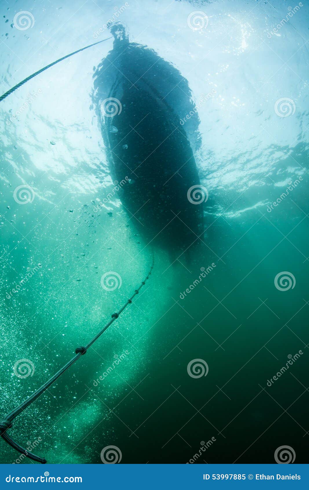 Dive Boat and Anchor Line stock image. Image of boat - 53997885