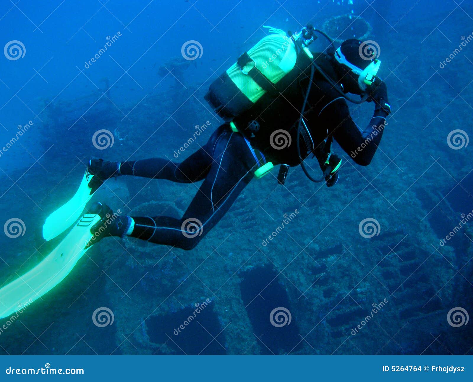 Diver stock photo. Image of diver, sponge, explore, water 5264764