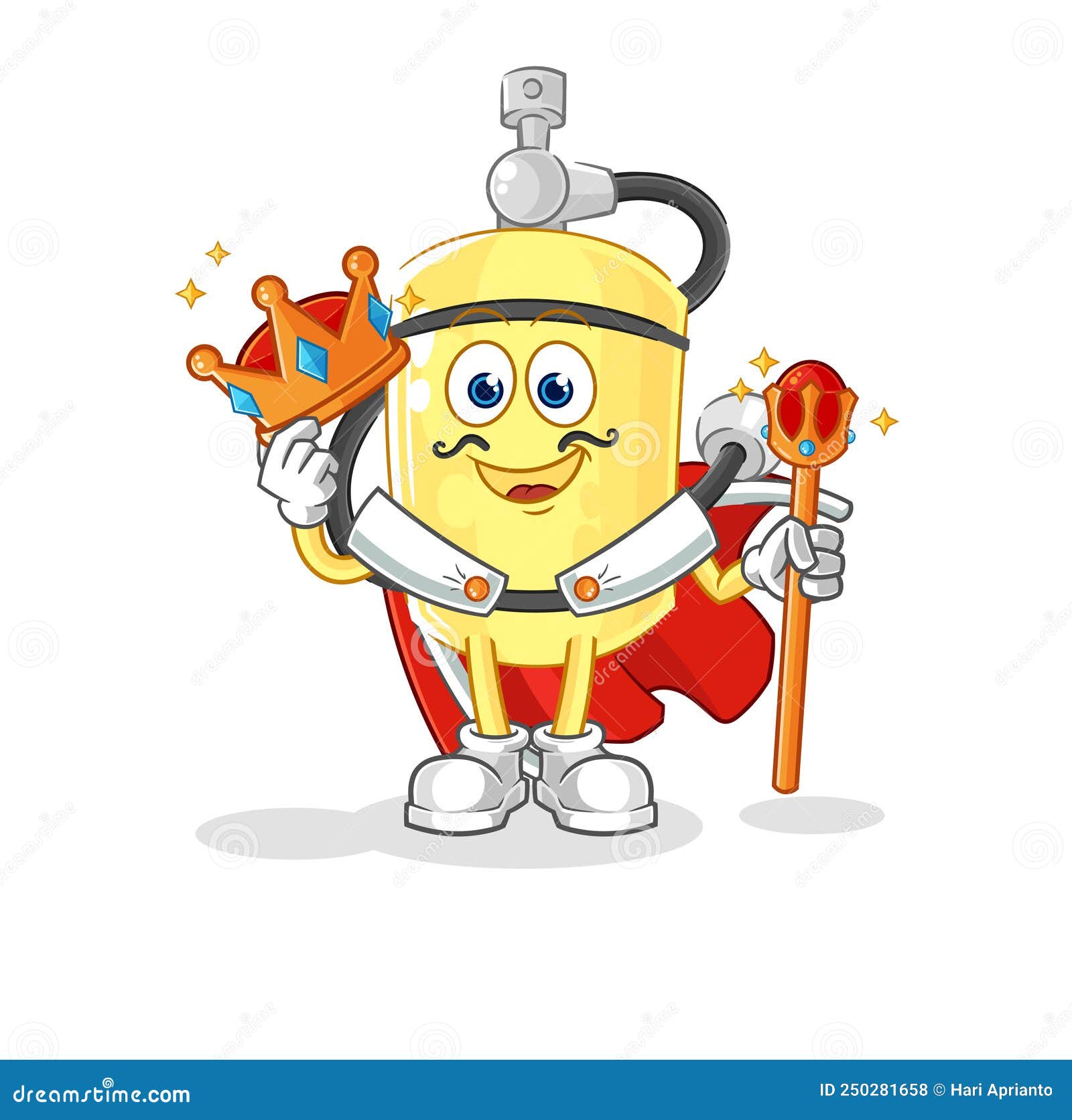 Diver Cylinder King Vector. Cartoon Character Stock Illustration