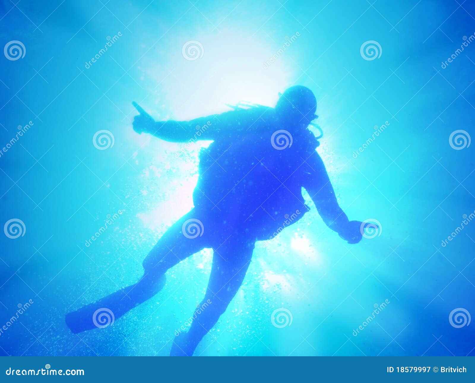 Diver in light stock image. Image of barrier, reef, ocean 18579997