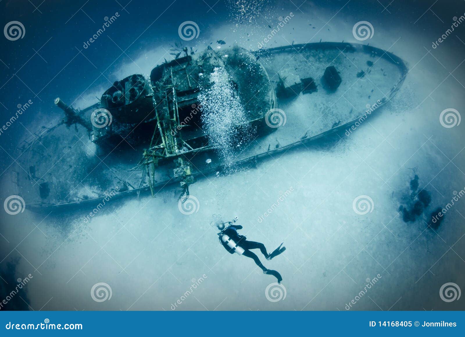 diver on ship wreck