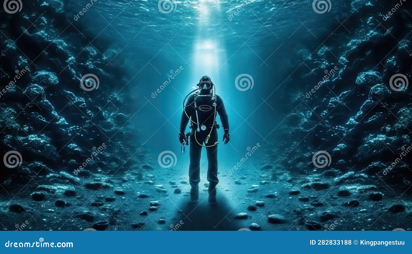 Divers Complete with Their Wetsuits Stock Illustration - Illustration ...