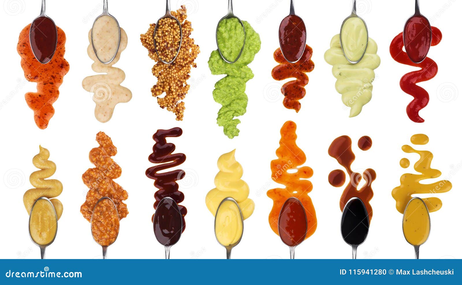 Diversas Salsas Aisladas En El Fondo Blanco Foto de archivo Imagen de