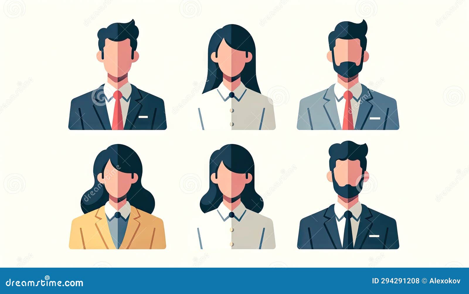 diverse business personas - flat   set ai generated