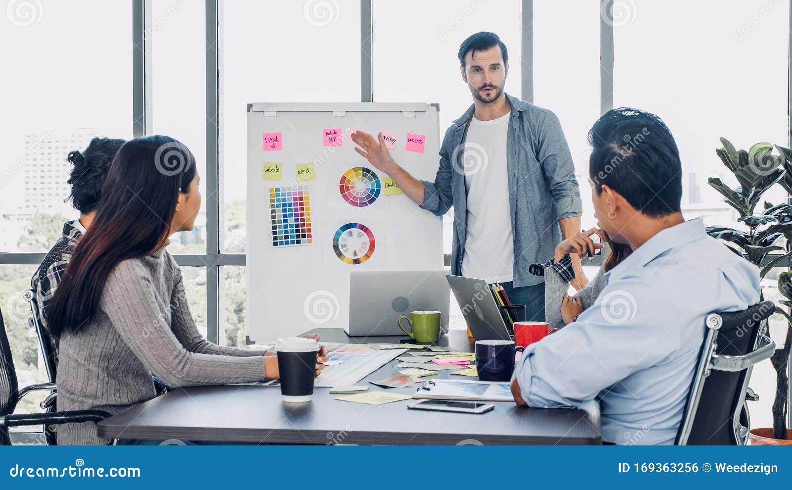 Diverse Creative Designer Meeting at Office.employee Brainstroming Idea